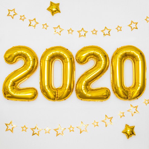 은박 풍선 2020 세트 대, 골드, 1세트