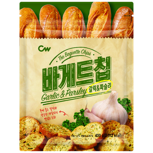 청우식품 바게트칩 갈릭&파슬리, 400g, 1개
