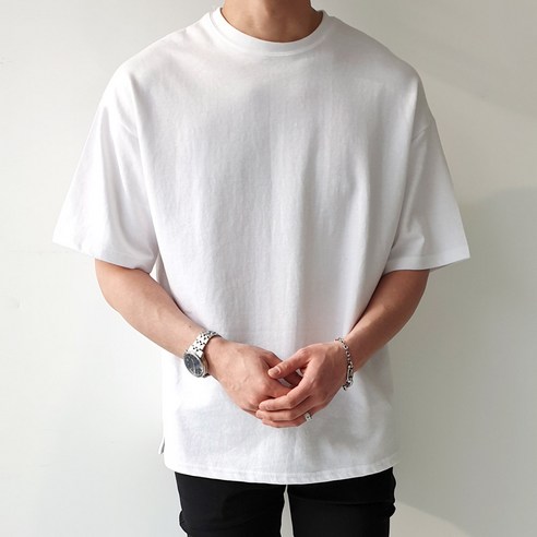 제이에이치스타일 오버핏 무지 반팔 티셔츠