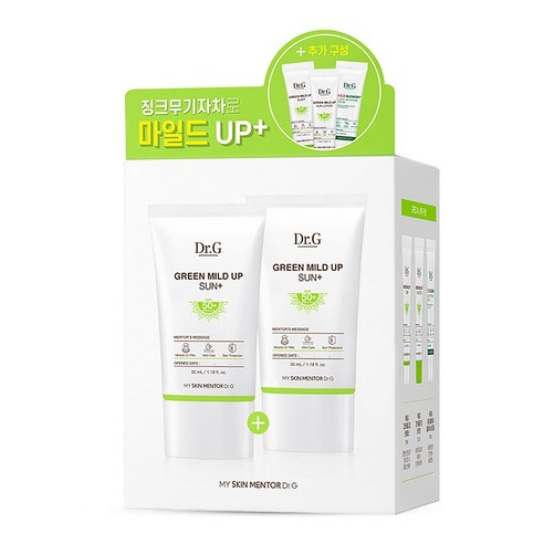 닥터지 그린 마일드 업 선 플러스 SPF50+ PA++++ 35ml x 2p + 10ml + 로션 10ml + 레드 블레미쉬 클리어 수딩 크림 10ml 세트, 1세트