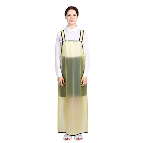 웰프런 우레탄 방수앞치마 검정파이핑 대, 반투명 옐로우, 1개