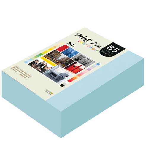 종이문화 프린트 프로 칼라 복사용지 No 16 스카이블루 80g, B5, 680개