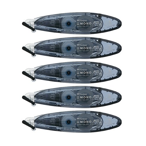 톰보우 모노에어5 펜타입 수정테이프, CT-PAX5C11(블랙), 5개