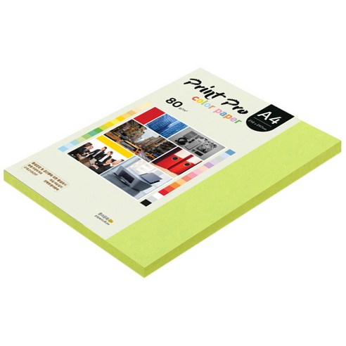 종이문화 프린트 프로 칼라 복사용지 No 09 브라이트그린 80g, A4, 125개