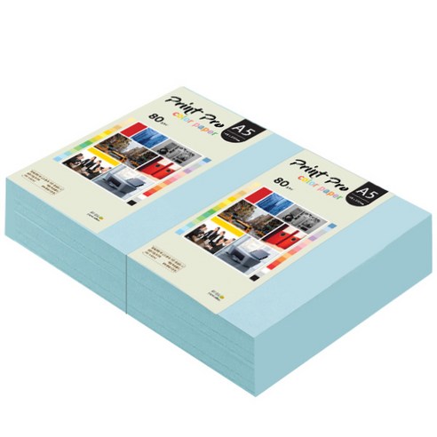 종이문화 프린트 프로 칼라 복사용지 No 16 스카이블루 80g, A5, 1000개