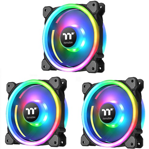 써멀테이크 Riing Trio 12 RGB 라디에이터 팬 TT 프리미엄 에디션 쿨러 3p 세트 CL-F072-PL12SW-A, 1개