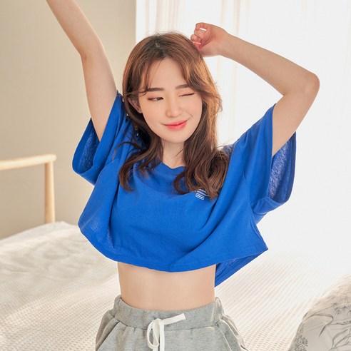반에이크 오 여성용 원썸 크롭 반팔 티셔츠