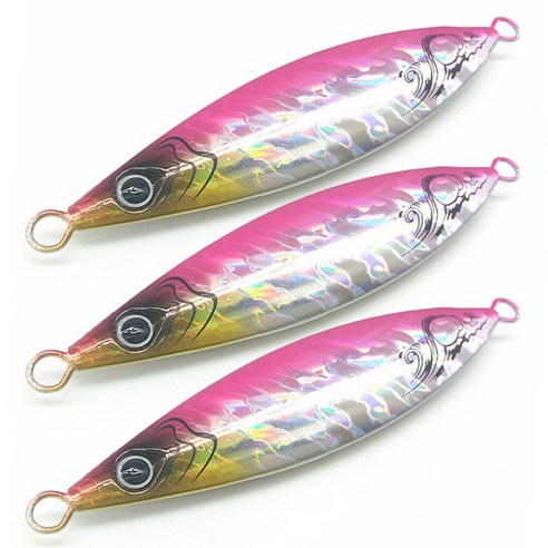 로얄피쉬 메탈지그 밴댕이 낚시 미끼 3p, 핑크 + 실버, 120g