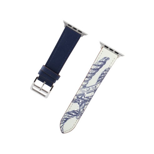 비쉐르 애플워치 3/4/5 로프픽 레더 밴드 세트 (42/44mm 호환 가능), 네이비, 1세트