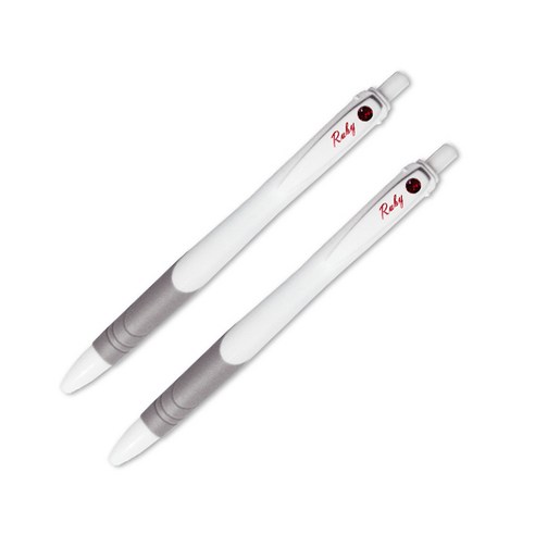 제브라 럭키 스톤 탄생석 볼펜 0.7mm, 7월 루비, 2개