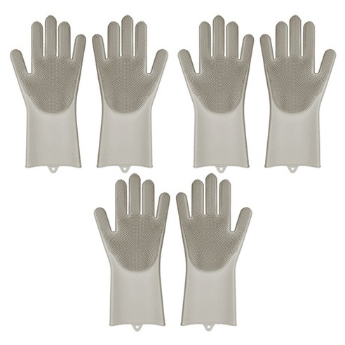 블럭마트 주방 수세미 장갑 34 x 12 cm, 그레이, 1세트 다이소극세사장갑 Best Top5