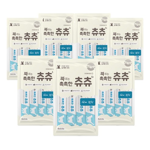 포유널위한간식 짜주는 촉촉한 츄츄 고양이 간식 파우치 56g, 참치, 14g, 7개