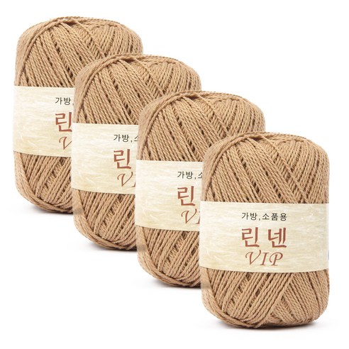 린넨 VIP 뜨개실 4p, 30번 밀크커피, 105m