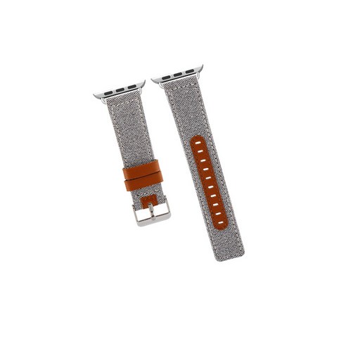비쉐르 애플워치 3/4/5 모직패턴 레더 밴드 (42/44mm 호환 가능), 화이트, 1개
