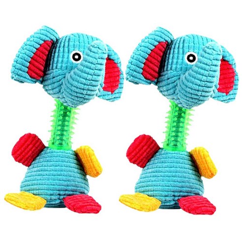 까꿍펫 롱넥 치발기 강아지 봉제인형 10 x 25 cm, 블루, 2개