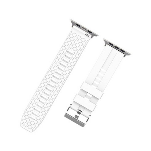 비쉐르 애플워치 3/4/5 레고핏 실리콘 스트랩 (42/44mm 호환 가능), 화이트, 1개