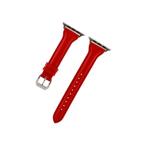 비쉐르 애플워치 3/4/5 보나 클래식 레더 밴드 (38/40mm 호환 가능), 레드, 1세트