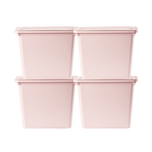 씨밀렉스 베이직케어 수납 리빙박스 30L, 핑크, 4개