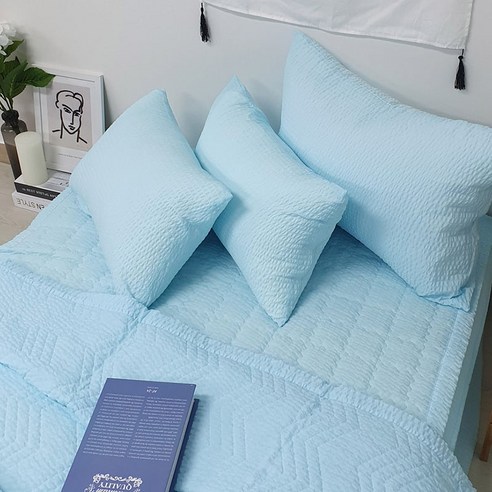 이룸앤 시어커서 롱쿠션 솜포함, 시어블루