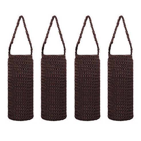 블럭마트 니트 보틀주머니 Large, 다크브라운, 4개