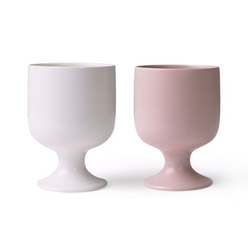 보울보울 볼볼홈파티 감성템 고블렛잔 400ml, 밀크화이트, 파우더핑크, 2개