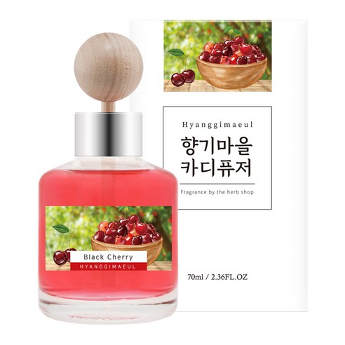 향기마을 차량용 디퓨저 70ml, 블랙체리, 1개