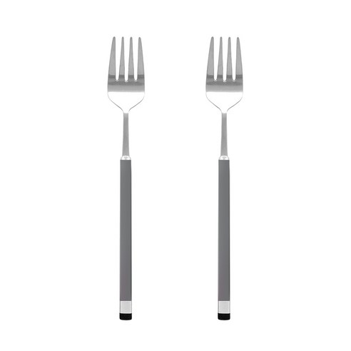 보겐 국산 스퀘어 투톤 샤틴 샐러드포크 SF, 차콜, 2개