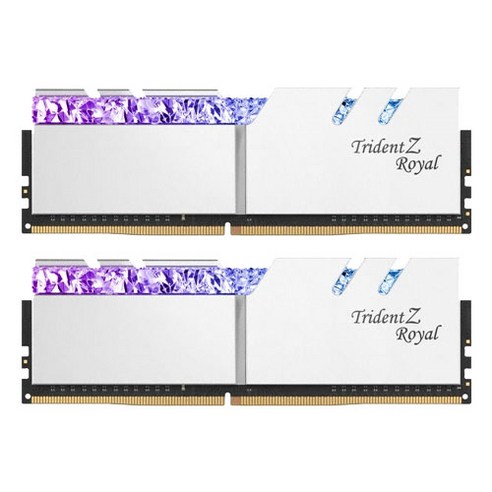 지스킬 DDR4 8G CL16 Trident Z ROYAL 데스크탑용 PC4-25600 RGB 실버 2p, 2개