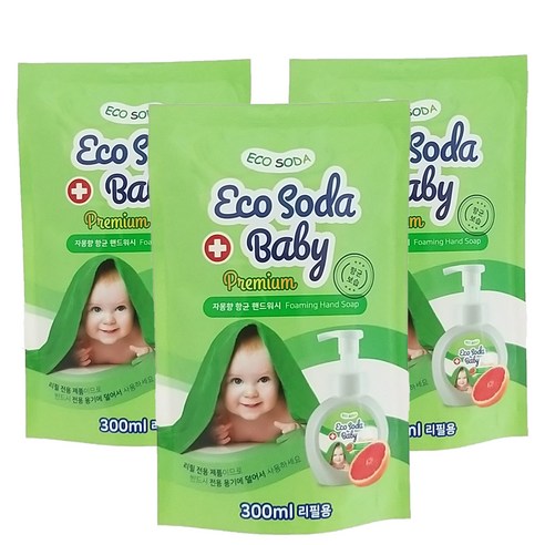 에코소다 베이비 핸드워시 자몽향 리필 300ml 9개 손세정제 에코소다 베이비 핸드워시 자몽향 리필 300ml 9개 손세정제