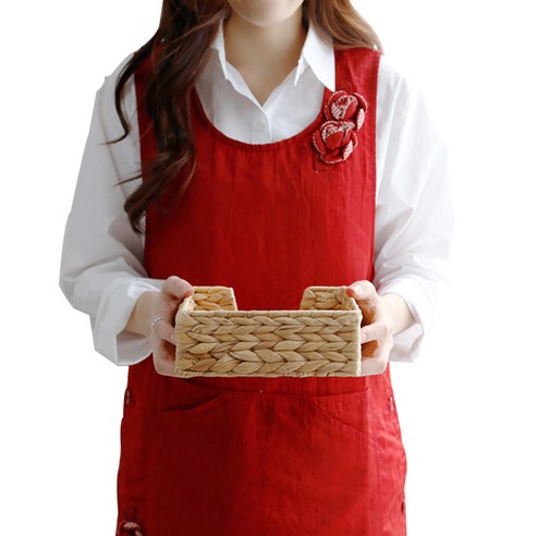 한스빌 꽃 앞치마 L, 레드, 1개