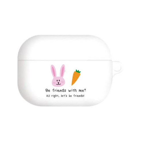 에어팟 프로 문장 디자인 소프트 케이스, 단일상품, 토끼랑당근