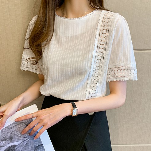 루나걸 가인 펀칭 블라우스