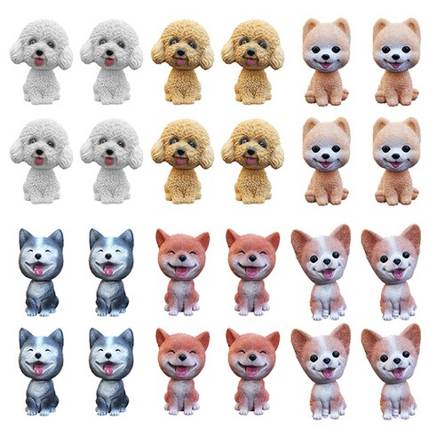 블럭마트 차량용 강아지 흔들인형 4p, 랜덤발송, 4개