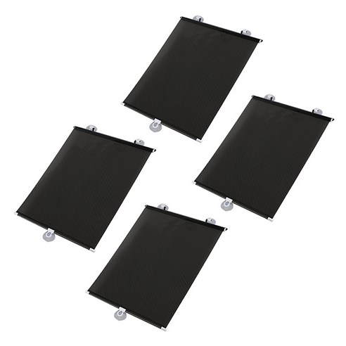 블럭마트 롤업 차량용 햇빛가리개 50 x 125 cm, 블랙, 4개