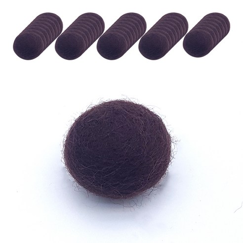 블뤼엔 모직 폼폼이, 브라운, 40개