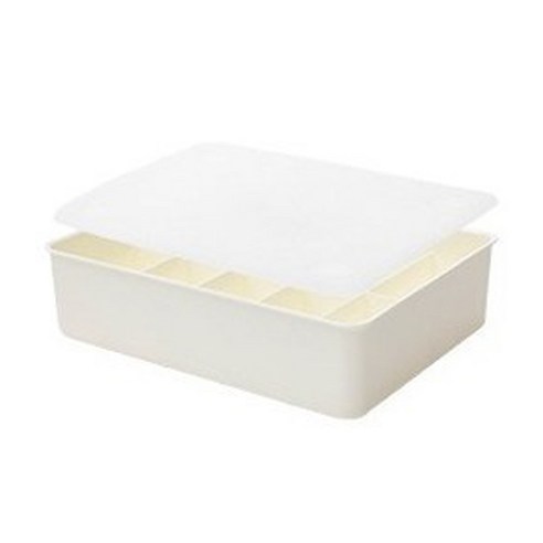 풀루 신형 뚜껑있는 플라스틱 속옷 정리함 미색 10칸, 미색10칸, 1개