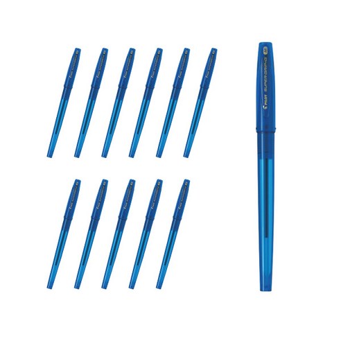파이롯트 슈퍼그립G 캡식 유성볼펜 1.0mm BPS-GG-M, 블루, 12개