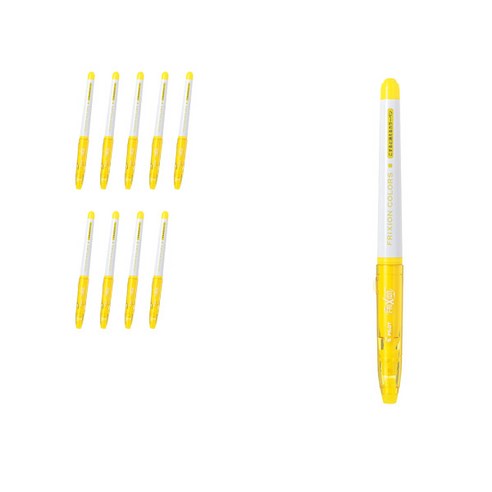 파이롯트 프릭션 칼라 수성펜 0.6mm SFC-10M, 옐로우, 10개