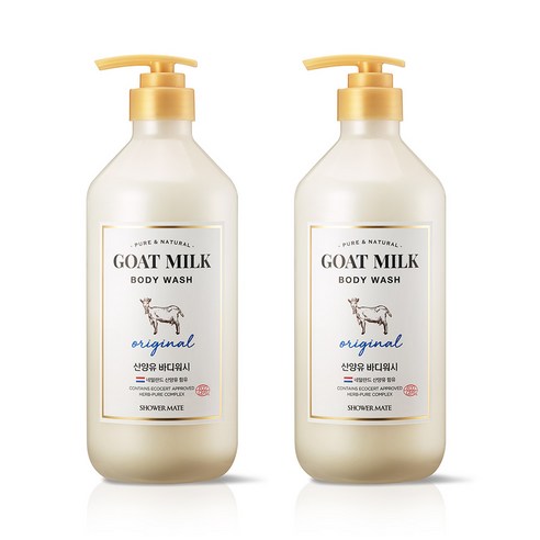샤워메이트 산양유 오리지널 바디워시, 800ml, 2개