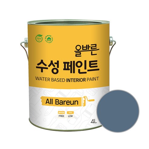 페인트인포 올바른 수성 페인트 4L, 미드나이트, 1개