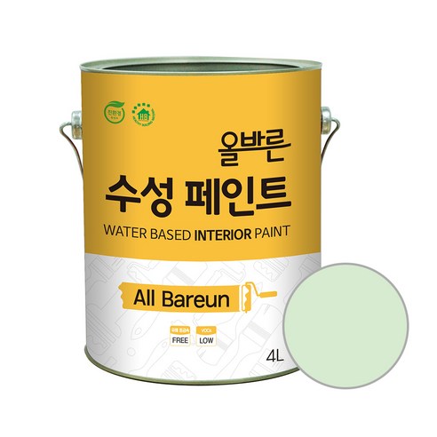 페인트인포 올바른 수성 페인트 4L, 그레이프그린, 1개, 4000ml