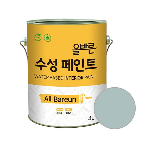 페인트인포 올바른 수성 페인트 4L, 블루민트, 1개