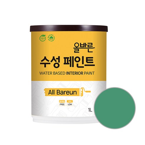 페인트인포 올바른 수성 페인트 1L, 벌룬그린