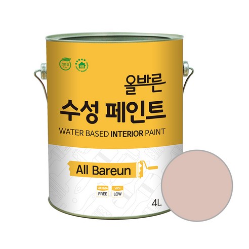 페인트인포 올바른 수성 페인트 4L, 샌디핑크, 1개