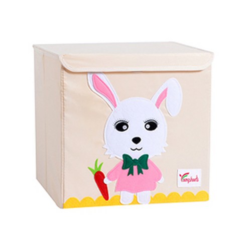 알럽홈 애니멀프린팅 패브릭 접이식 스툴, 화이트토끼, 1개