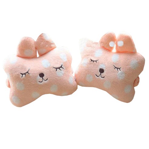 자동차 목쿠션 2p, 핑크도트, 2개