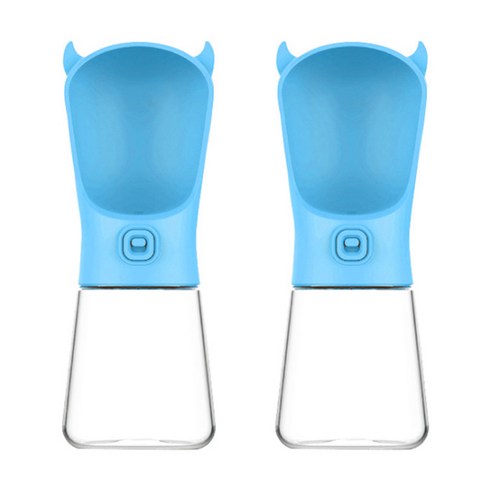 블럭마트 드라큘라 휴대용 강아지물병 350ml, 블루, 2개