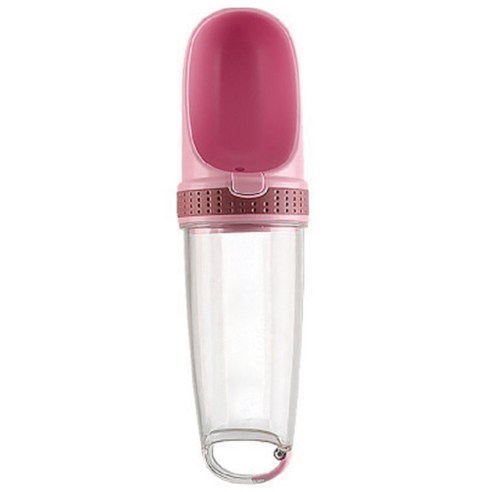블럭마트 슬림 휴대용 강아지물병 350ml, 핑크, 1개