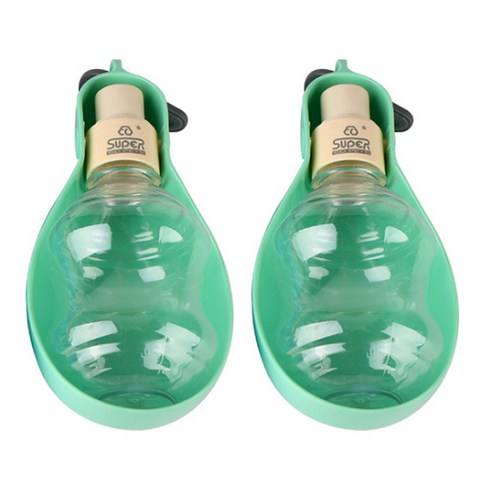 블럭마트 타원형 강아지물병 250ml, 파스텔 그린, 2개