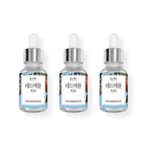 아제르퍼시픽 프래그런스 CPL 아로마 프리미엄 오일 30ml x 3p + 시향지 랜덤발송 3종 세트, 레드애플(52A)